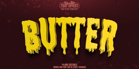 Poster - Butter editable text effect, customizable melting and warm 3d font style