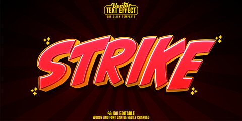 Poster - Strike editable text effect, customizable comic and action 3d font style