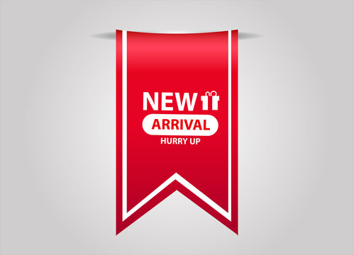 New Arrival Sale banner red flat business banner and Poster design