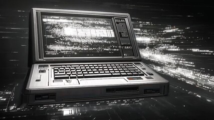 Retro computer with code display