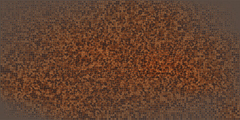 Aufkleber - Abstract digital background with glowing orange dots forming a wave pattern on a dark backdrop. Modern, dynamic, and tech-inspired design.