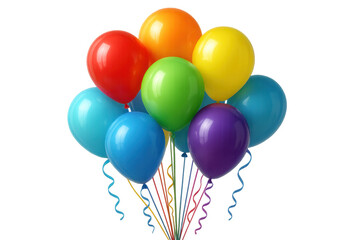 Aufkleber - Colorful helium balloons hovering with streaming ribbons, ideal for festive event graphics and celebratory design elements