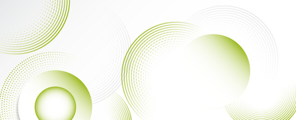Poster - White background with green circle concept. Vector illustration