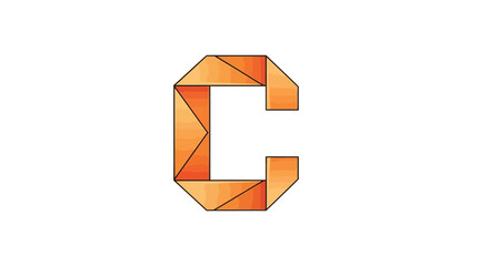Poster - Vector orange letter c geometric design vector illustration modern art logo icon graphic resource creative element