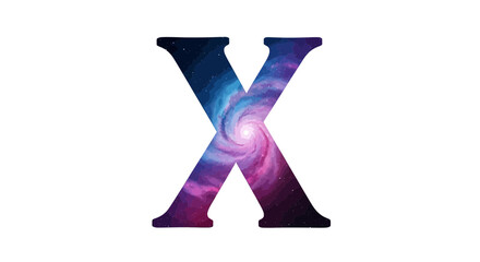 Aufkleber - Vector letter x galaxy space nebula cosmic alphabet typography design graphic illustration digital art image