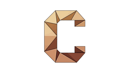Poster - Vector geometric letter c logo design polygonal style modern art vector illustration company brand identity mark
