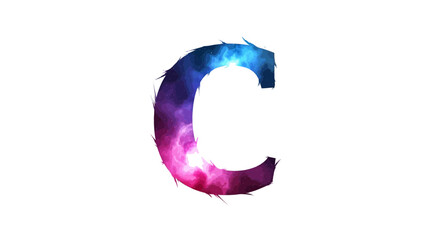Aufkleber - Vector letter c galaxy space nebula cosmic alphabet typography design element for creative projects and designs