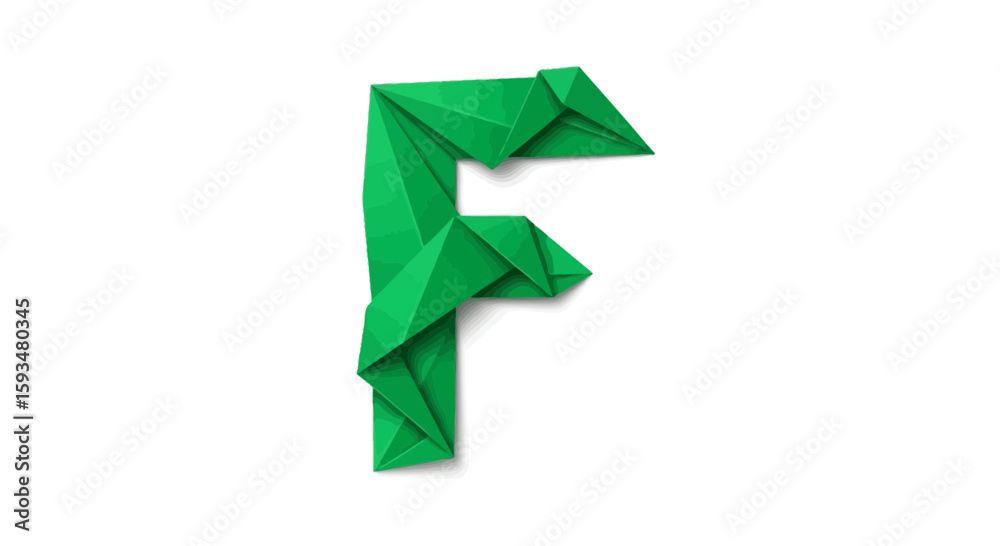 Vector origami letter f tutorial step by step guide how to make paper ...