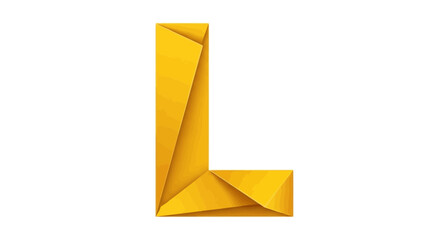 Poster - Vector origami letter l vector design template yellow paper fold alphabet initial logo illustration graphic art design
