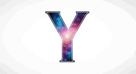 Aufkleber - Vector letter y galaxy space illustration, cosmic alphabet design for educational resources and creative projects