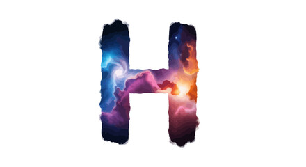 Aufkleber - Vector letter h galaxy space nebula cosmic alphabet initial typography design element for creative projects