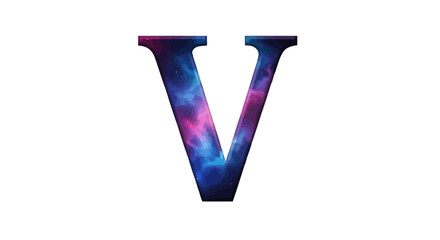 Aufkleber - Vector letter v galaxy space nebula cosmic alphabet typography design element for creative projects and education