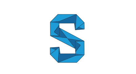 Poster - Vector geometric letter s design in blue tones for modern logo design and creative alphabet illustration concept