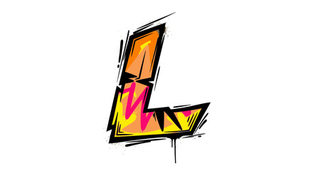 Aufkleber - Vector download graffiti letter l vector art in orange and pink colors for free awesome street art alphabet designs