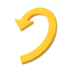Fototapete - Yellow curved arrow isolated on transparent background