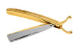 © afikurrahman - Gold ornate straight razor barber tool luxury shaving