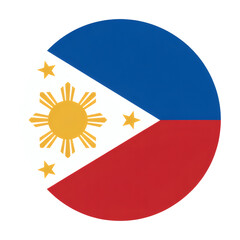 Aufkleber - Vibrant circular badge featuring the flag of the Philippines with stars, transparent background
