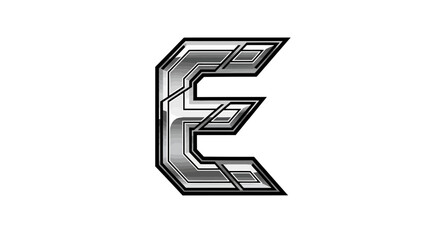 Aufkleber - Vector download stylized letter e vector illustration metallic font alphabet typography design for creative use