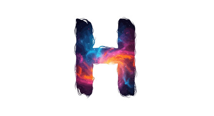 Aufkleber - Vector letter h galaxy space nebula cosmic alphabet initial typography design celestial universe symbol graphic art