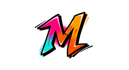 Aufkleber - Vector graffiti letter m design vector illustration with vibrant colors for modern street art style projects
