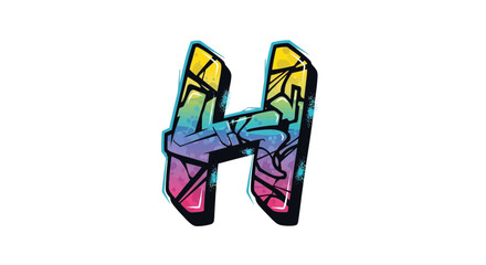 Aufkleber - Vector graffiti letter h vector illustration colorful urban art style font design for posters and creative projects