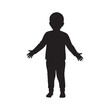 © Shamim Akhtar - Child silhouette with arms outspread isolated on white background silhouette