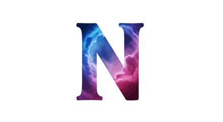 Aufkleber - Vector letter n cloudscape design alphabet initial typography sky aesthetic creative uppercase character art