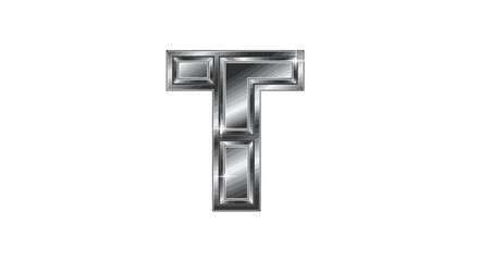 Aufkleber - Vector download shiny metallic letter t image in silver chrome style for graphic design and typography projects