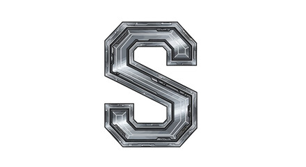 Aufkleber - Vector letter s logo design futuristic metallic font alphabet typography modern technology industrial typeface 3d art