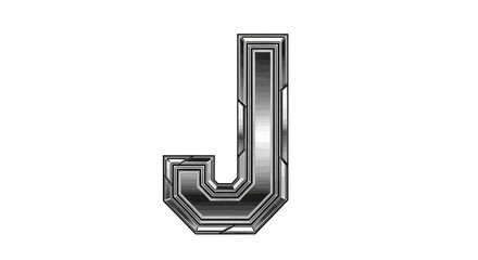 Aufkleber - Vector downloadable metallic letter j image for graphic design projects and creative typography compositions use cases