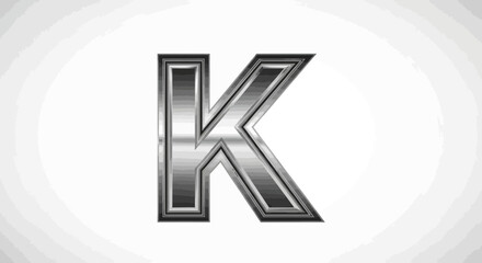 Aufkleber - Vector download silver letter k alphabet metallic font typography design for poster and banner template hundred