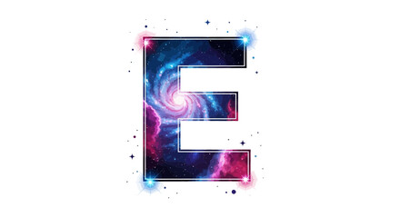 Aufkleber - Vector letter e galaxy space typography design cosmic alphabet initial celestial font type universe nebula artwork