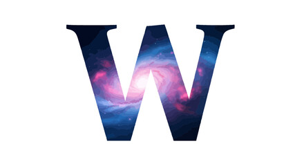 Aufkleber - Vector letter w galaxy space nebula cosmic celestial alphabet typography design for education and creative projects