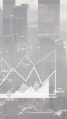Poster - Animation of digital icons and data processing against aerial view of cityscape