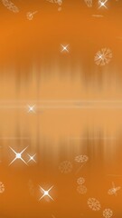 Poster - Animation of snowflakes and stars falling on orange background