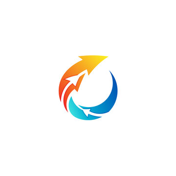 circular arrow logo, business design vector, up logos