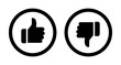 © TheOrigins - Like, dislike, thumbs up, thumbs down hand gestures, Rating and feedback satisfied, unsatisfied, social media flat icons set in black color, vector illustration.