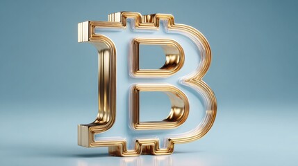Poster - Shiny golden bitcoin coin illustrating macro tailwinds for cryptocurrency market in clean icon conceptual design