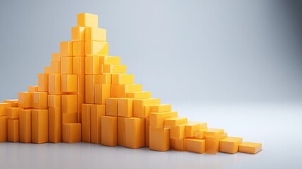 Poster - A stunning pyramid constructed from bright yellow bricks representing wealth and stability in financial markets