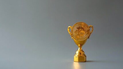 Poster - A shiny trophy positioned on a table representing recognition and achievement in financial markets and business success