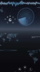Poster - Animation of globe icons over diverse data in black space