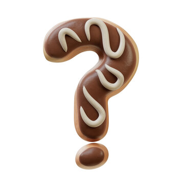 3D Font.Chocolate Biscuit Donut Font Concept. Isometric Alphabet. Numbers And Letters. 3d rendering isolated on white background