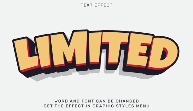Limited text effect in 3d style