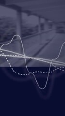 Poster - Abstract waveforms animating over blurred corridor background in school setting