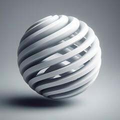 Aufkleber - A swirling white spherical object presents a clean and modern aesthetic with geometric precision.