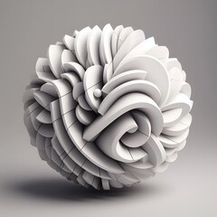 Aufkleber - Abstract sphere constructed from layered geometric shapes creating a textured, clean design.