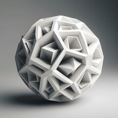 Aufkleber - Intricate geometric sphere casts a soft shadow, evoking order, and mathematical precision design.