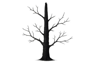 Poster - Silhouetted bare tree branch standing stark against transparent backdrop, creating haunting graphic design element