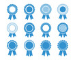 © Luis K. Bradley - blue ribbon rosette badges minimalist award vector