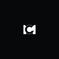 Poster - Letter CM or MC Logo Design with black background. 